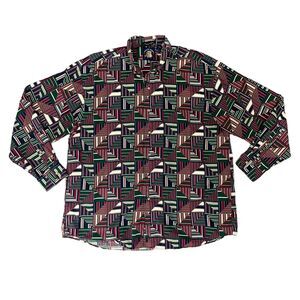 Vintage Gant Salty Dog Shirt Mens L Large Imperial Poplin Geometric Button Down